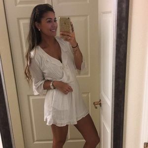 White ruffle A&F romper